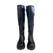 Εικόνα της ΧΧΧΧ Μπότα φλάτ με χοντρή τρακτερωτή σόλα 