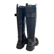 Εικόνα της ΧΧΧΧ Μπότα φλάτ με χοντρή τρακτερωτή σόλα 