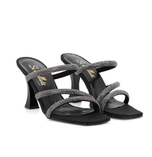 Picture of Mules with shinestones and thin heel