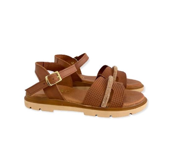 Εικόνα της Old Σανδάλια δερμάτινα με φαρδιά φάσα και στρας