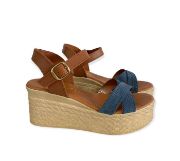 Εικόνα της ΧΧΧ Δερμάτινη πλατφόρμα με χιαστί λουράκια