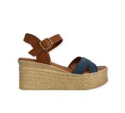 Εικόνα της ΧΧΧ Δερμάτινη πλατφόρμα με χιαστί λουράκια