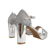 Εικόνα της Πέδιλο με γκλίτερ, χοντρό τακούνι και δύο λεπτές φάσες