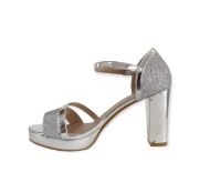 Εικόνα της Πέδιλο με γκλίτερ, χοντρό τακούνι και δύο λεπτές φάσες