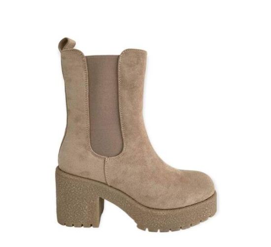 Εικόνα της ΧΧΧ Μποτάκι καστόρ με λάστιχο και χοντρό τακούνι