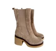 Εικόνα της Μποτάκια δερμάτινα καστόρ με κρεπ σόλα