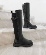 Εικόνα της ΧΧΧΧ Μπότα φλάτ με χοντρή τρακτερωτή σόλα 