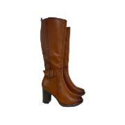 Εικόνα της Μπότες με χοντρό ψηλό τακούνι λαστιχο και διακοσμητική τόκα