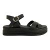 Picture of Σανδάλια δερμάτινα flatform με ανάγλυφα χιαστί λουράκια