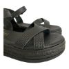 Picture of Σανδάλια δερμάτινα flatform με ανάγλυφα χιαστί λουράκια