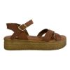 Picture of Σανδάλια δερμάτινα flatform με ανάγλυφα χιαστί λουράκια