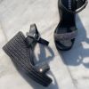Picture of Πλατφόρμα δερμάτινη ψηλή με φάσα από στρας 