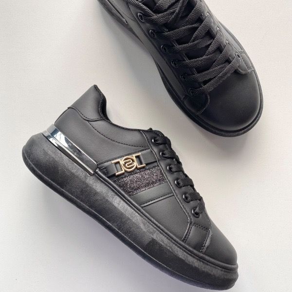 Picture of Sneakers με κορδόνι, χρυσή λεπτομέρεια και μεταλλική λεπτομέρεια πίσω