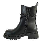 Εικόνα της ΧΧΧ Μποτάκι ματ με λάστιχο, φερμουάρ και μαύρο στρας 