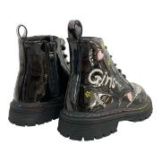 Εικόνα της Μποτάκια παιδικά λουστρίνι με φερμουάρ και κορδόνια για κορίτσια