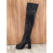 Εικόνα της Μπότα πάνω από το γόνατο με ψηλό χοντρό τακούνι και φιάπα