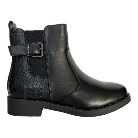 Εικόνα της ΧΧΧ Μποτάκια χαμηλά με κροκό σχέδιο, λάστιχο και φερμουάρ 