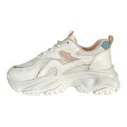 Εικόνα της Old Sneakers λευκά με ροζ και γαλάζιες λεπτομέρειες 