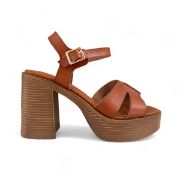 Εικόνα της Old Πέδιλο με φαρδιά φάσα, φιάπα και χοντρό τακούνι 