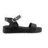Εικόνα της Σανδάλια δερμάτινα flatform με ανάγλυφη φάσα