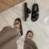 Εικόνα της Παντόφλα ανατομική με leopard print και χρυσές αγκράφες 