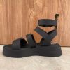 Picture of Πέδιλο flatform με δέσιμο στον αστράγαλο και χρυσές αγκράφες 