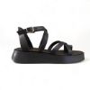 Picture of Πέδιλο flatform με χιαστί λουράκια, δάχτυλο και μεταλλική αγκράφα 