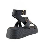 Εικόνα της Old Πέδιλο flatform με χρυσές λεπτομέρειες και λουράκι αστραγάλου 