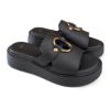 Picture of Παντόφλα flatform με φαρδιά φάσα και χρυσές λεπτομέρειες 