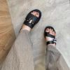 Picture of Παντόφλα flatform με φαρδιά φάσα και χρυσές λεπτομέρειες 