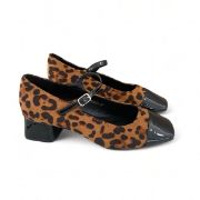 Εικόνα της Γόβες λεοπάρ με τετράγωνη λουστρίνι μύτη