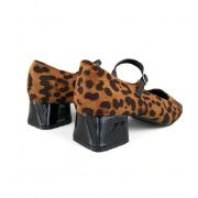 Εικόνα της Γόβες λεοπάρ με τετράγωνη λουστρίνι μύτη