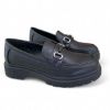 Picture of Old Loafers ματ με ασημί αγκράφα και τρακτερωτή σόλα