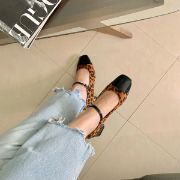 Εικόνα της Γόβες λεοπάρ με τετράγωνη λουστρίνι μύτη