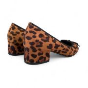 Εικόνα της Γοβάκι καστόρ λεοπάρ με χοντρό χαμηλό ντυμένο τακούνι 