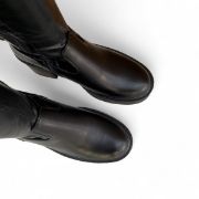 Εικόνα της Μπότες κάλτσα με κρεπ φαρδύ τακούνι και φιάπα