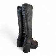 Εικόνα της Μπότες κάλτσα με κρεπ φαρδύ τακούνι και φιάπα