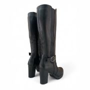 Εικόνα της Μπότες με χοντρό τακούνι λάστιχο και διακοσμητικό λουράκι