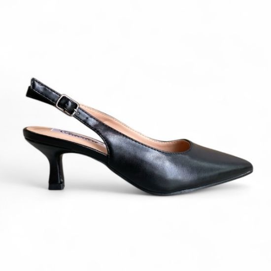 Εικόνα της Γόβες μυτερές εξώφτερνές slingback με χαμηλό λεπτό τακούνι 