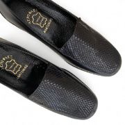 Εικόνα της Δερμάτινες ανατομικές γόβες με σχέδιο φίδι και λάστιχα