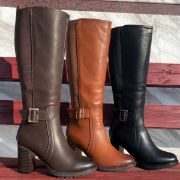 Εικόνα της Μπότες με χοντρό ψηλό τακούνι λαστιχο και διακοσμητική τόκα