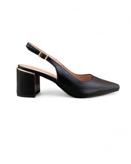 Εικόνα της Γόβα μυτερή εξώφτερνη με φαρδύ τακούνι