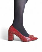 Εικόνα της Γόβες Croco με Χοντρό Τακούνι