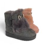 Εικόνα της Παιδικά μποτάκια με επένδυση γούνα και στρας