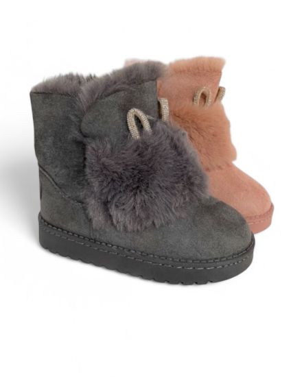 Εικόνα της Παιδικά μποτάκια με επένδυση γούνα και στρας