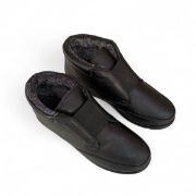 Εικόνα της Δερμάτινα ανατομικά μποτάκια με γούνα και λάστιχο