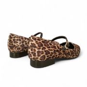 Εικόνα της Leopard μυτερές μπαλαρίνες με ελαστική μπαρέτα