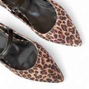 Εικόνα της Leopard μυτερές μπαλαρίνες με ελαστική μπαρέτα