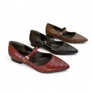 Εικόνα της Croco μυτερές μπαλαρίνες με ελαστική μπαρέτα