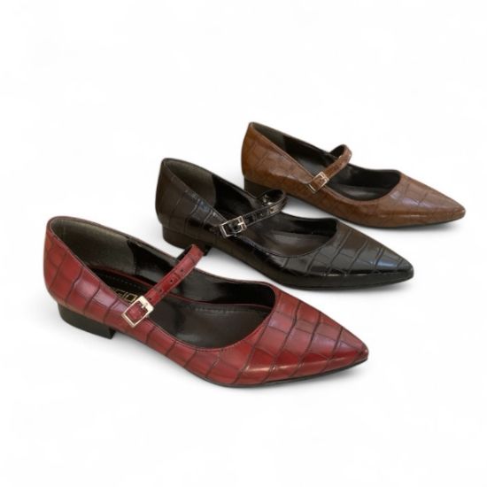 Εικόνα της Croco μυτερές μπαλαρίνες με ελαστική μπαρέτα